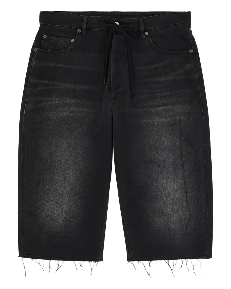 Maison Margiela Frayed Denim Shorts Black