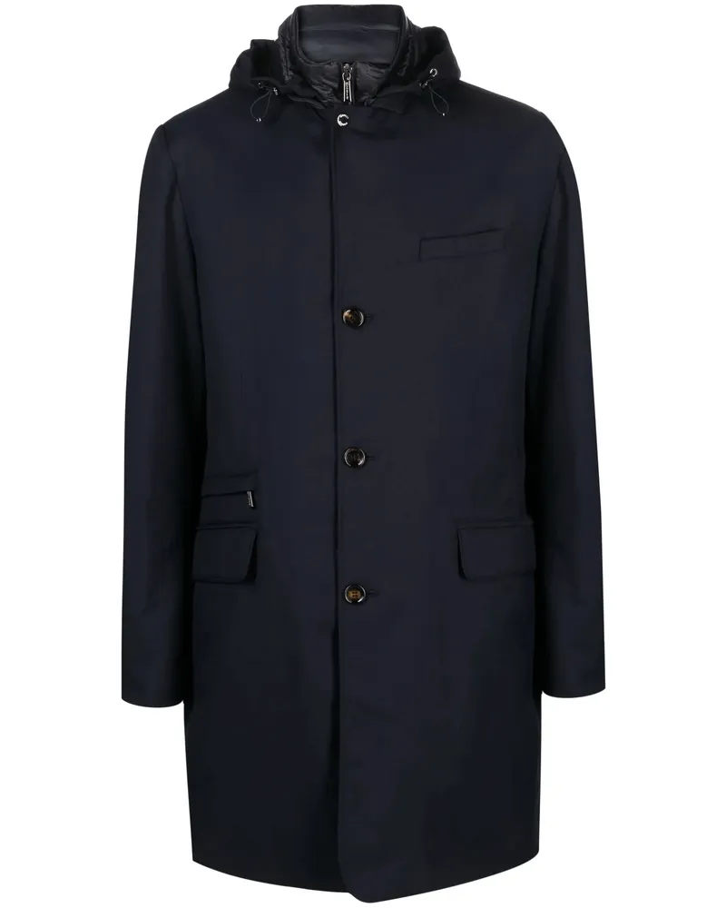 MOORER Redon-Pum Hooded Coat Blue