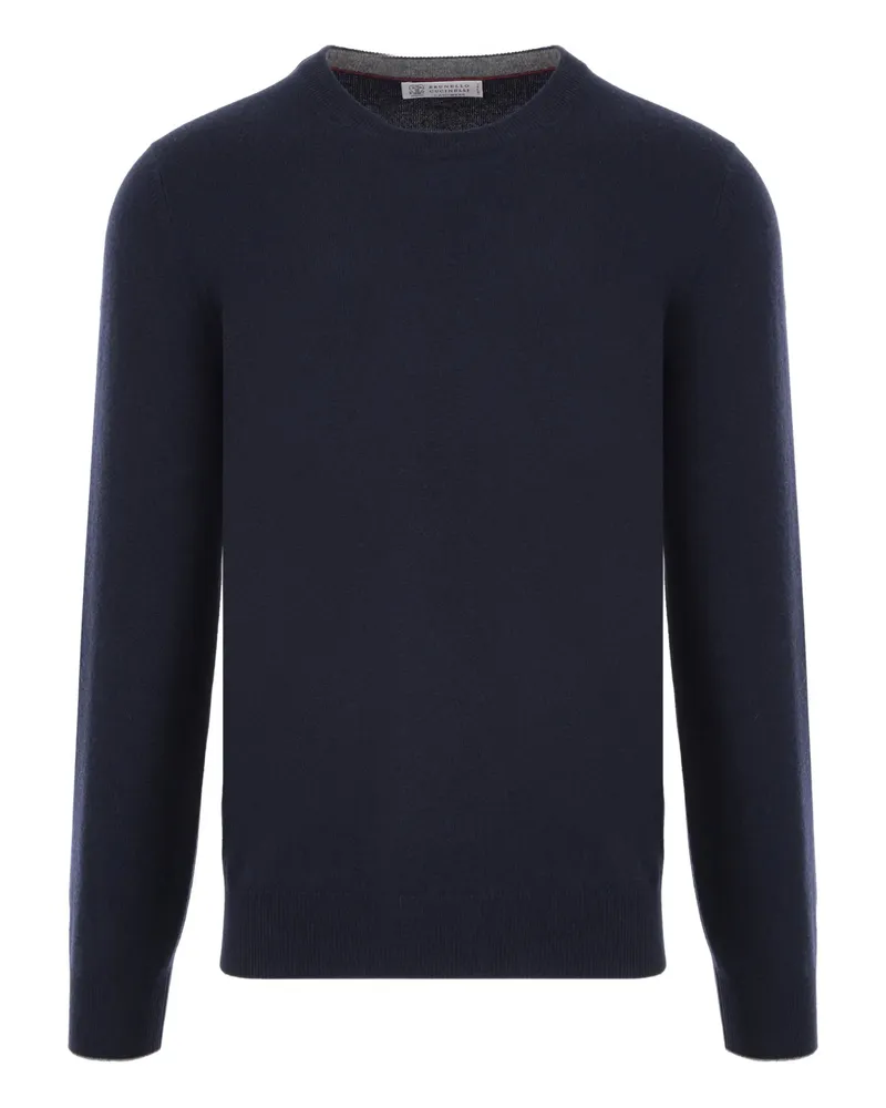 Brunello Cucinelli Crew Neck Slim-fit Jumper Blue