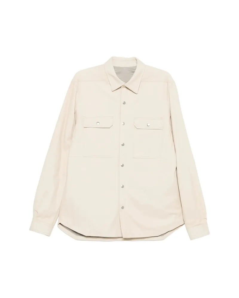 Rick Owens Buttoned Shirt Jacket Neutrals