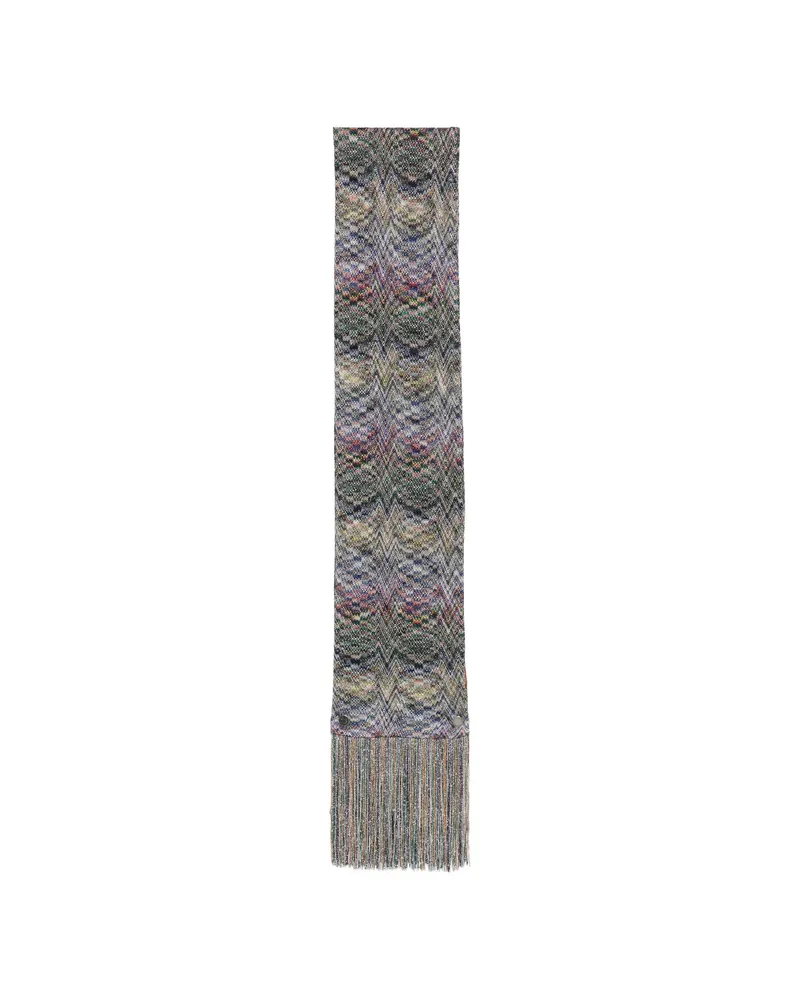 Missoni Zigzag Fringed Scarf Grey