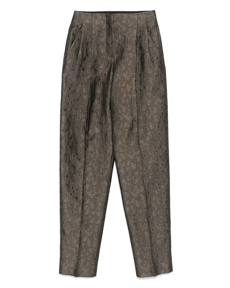 Giorgio Armani Silk-blend Straight-leg Trousers Black