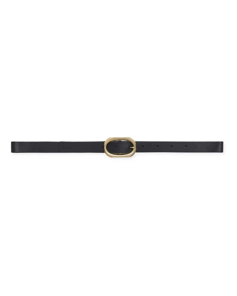 Anine Bing Small Signature Link Leather Belt Black