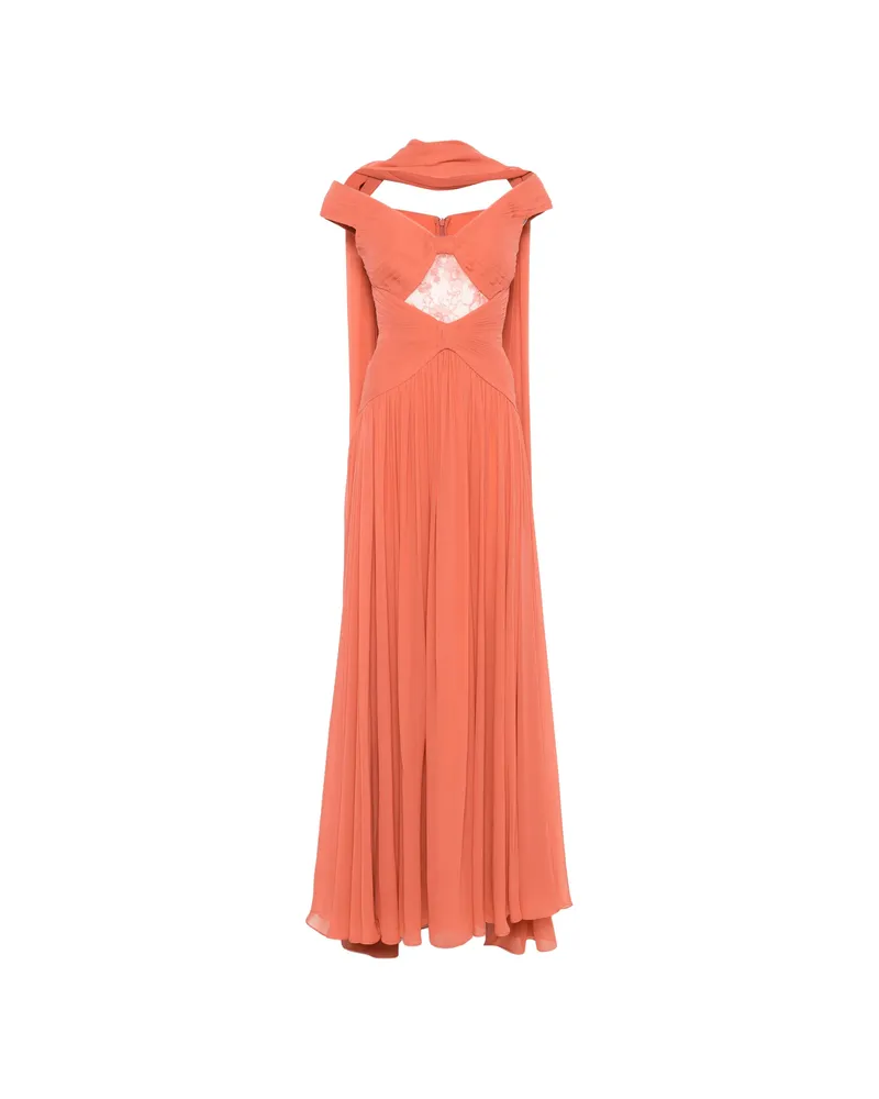 Elie Saab Lace-insert Gown Orange