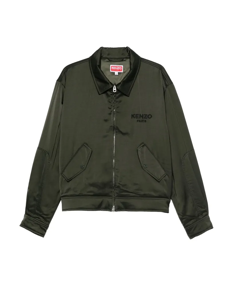 Kenzo Logo-embroidered Flap-pocket Jacket Green