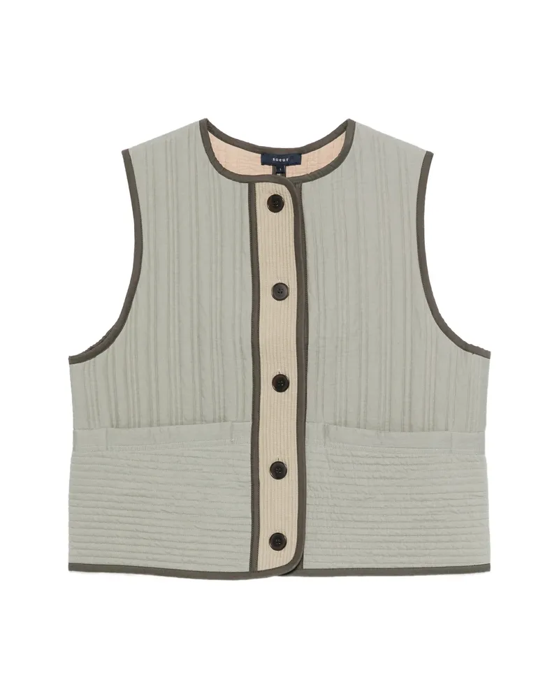 Soeur Hima Quilted Contrast-trim Gilet Grey
