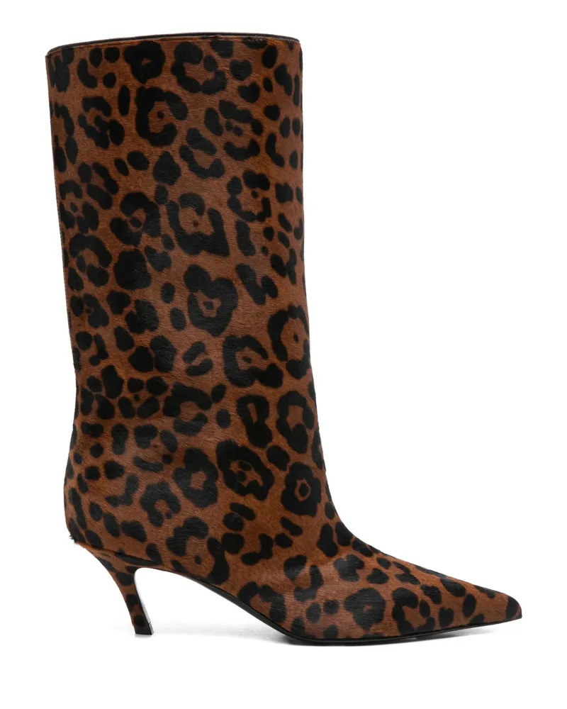 Amina Muaddi 60mm Fiona Pointed-toe Boots Brown