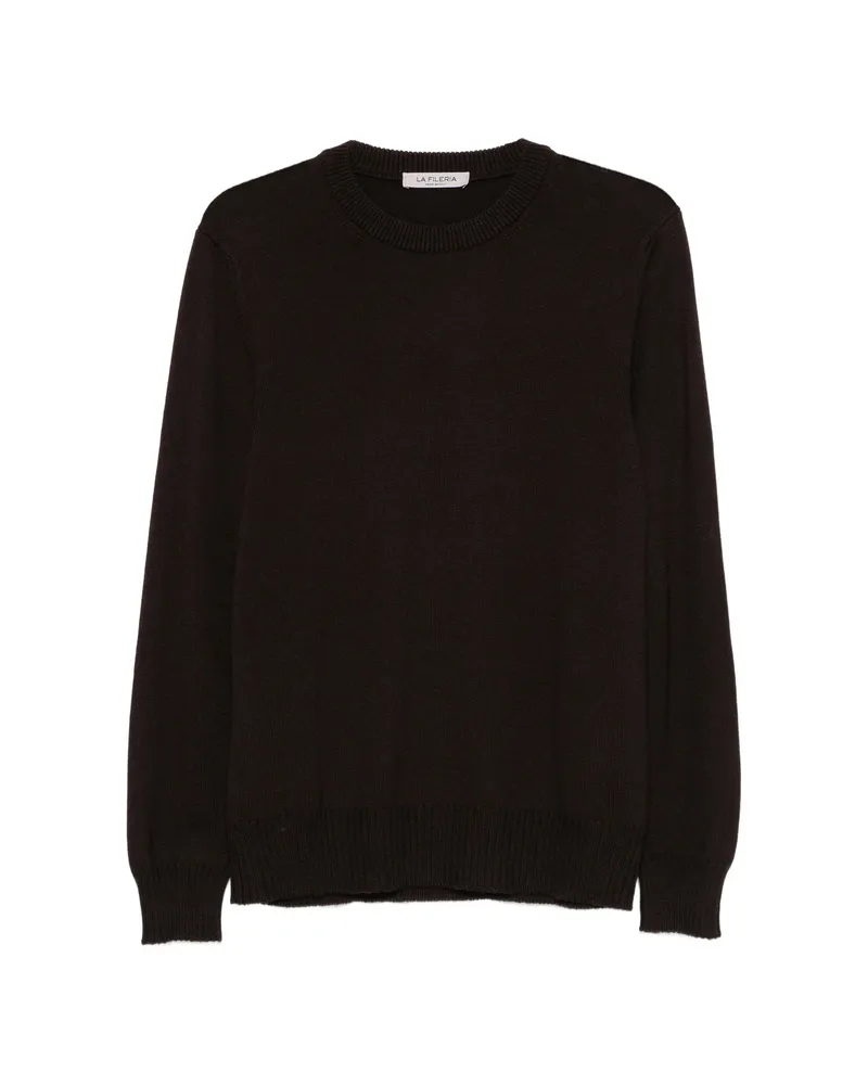 La Fileria Ribbed-trim Sweater Brown