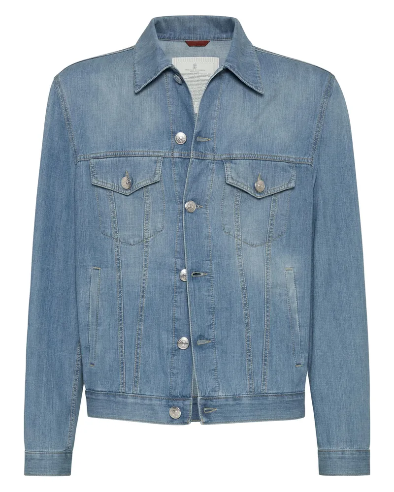 Brunello Cucinelli Button-up Denim Jacket Blue