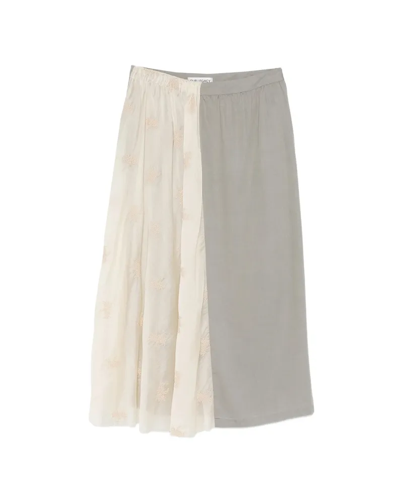 Our Legacy Floral-embroidered Maxi Skirt Grey