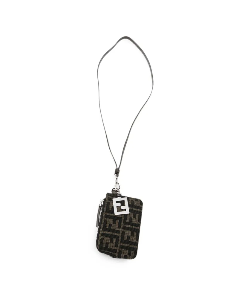 Fendi FF Jacquard Card Holder Black