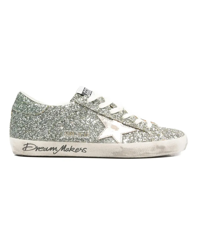 Golden Goose Super-Star Glitter Sneakers Silver