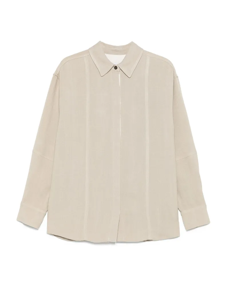 IRO Panelled Collared Shirt Neutrals