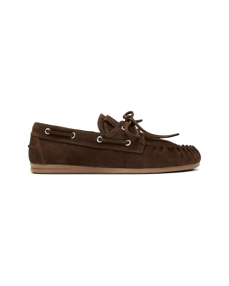 Alohas Rowan Laces Suede Loafers Brown
