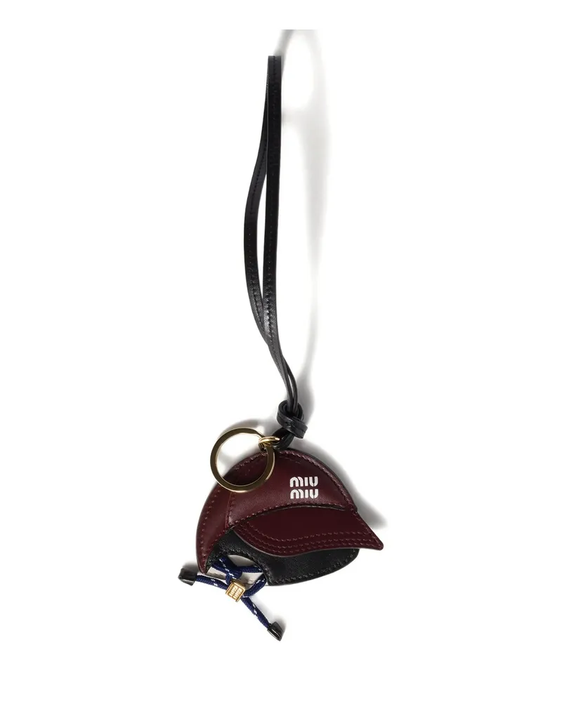 Miu Miu Leather Key Ring Trick Brown