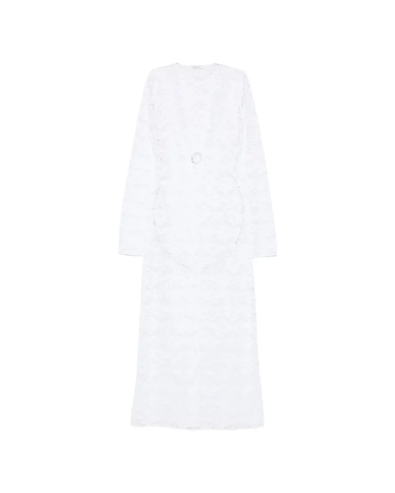 Oséree Lace-embellished V-neck Maxi Dress White