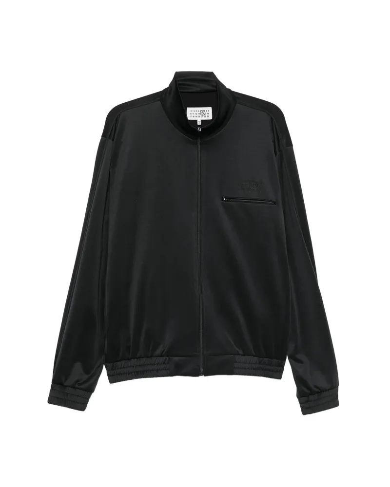 Maison Margiela Logo-embroidered Zip-up Sweatshirt Black