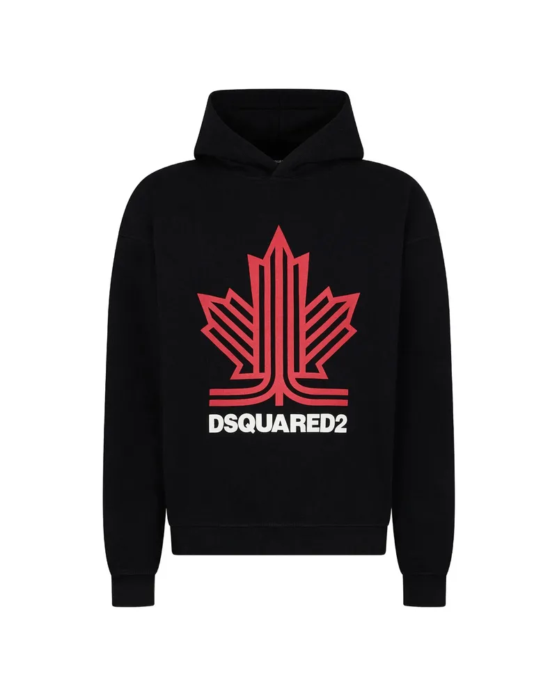 Dsquared2 Ski Leaf Relaxed Hoodie Black