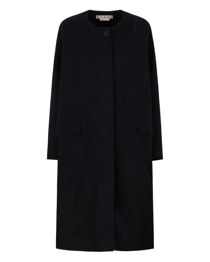 Marni Logo-embroidered Coat Black