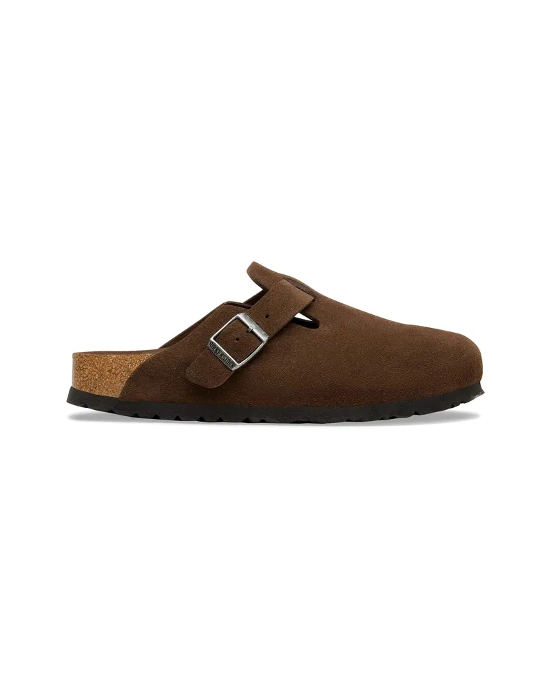 Birkenstock Boston Buckle-fastening Flat Mules Brown