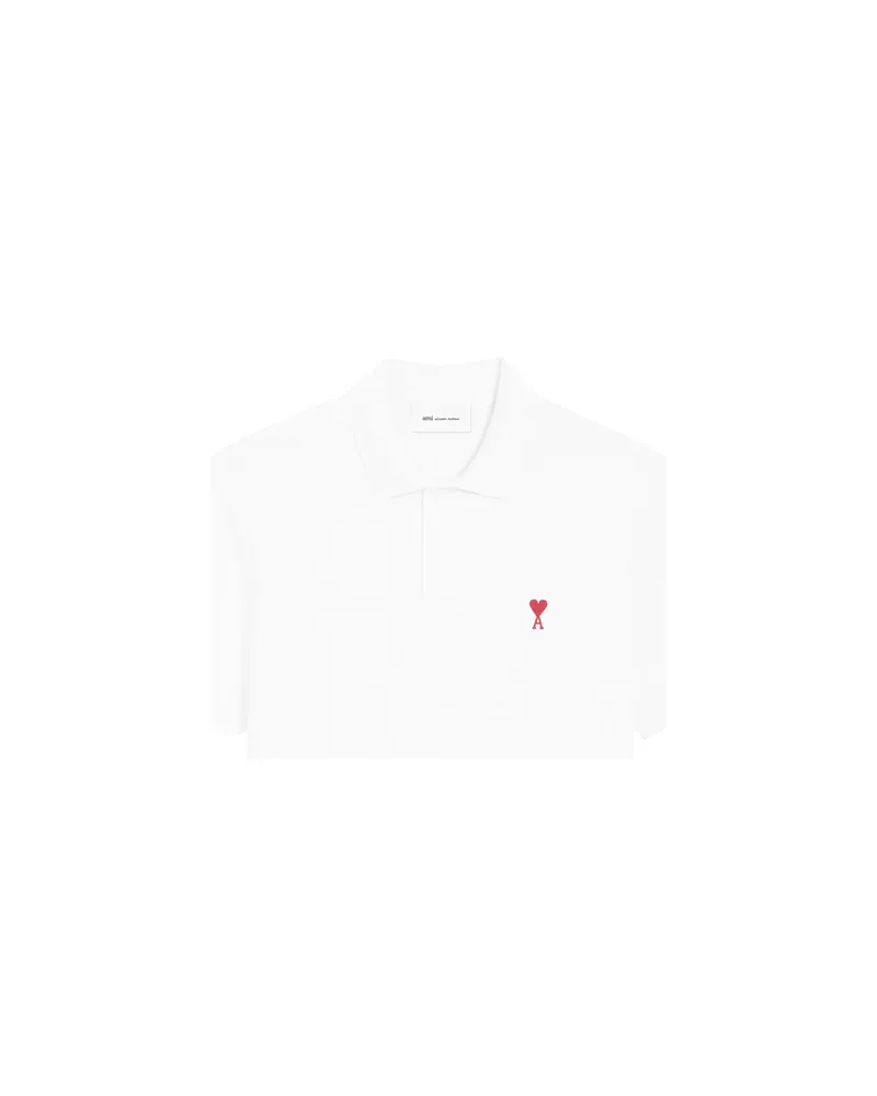AMI Paris Ami De Coeur White Polo Shirt White