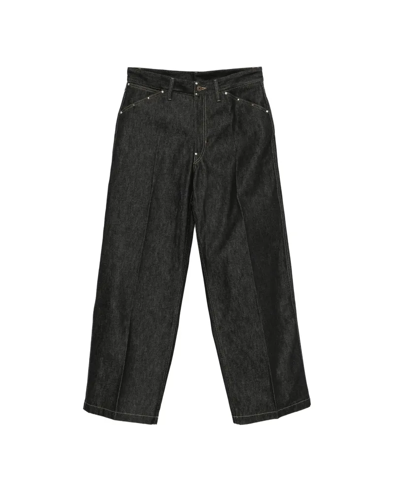 Christophe Lemaire Studs-detail Five-pockets Jeans Black
