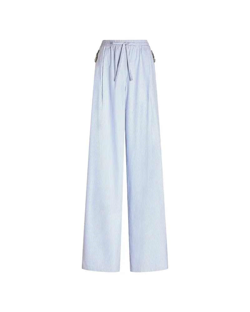 Dolce & Gabbana Striped Poplin Trousers Blue