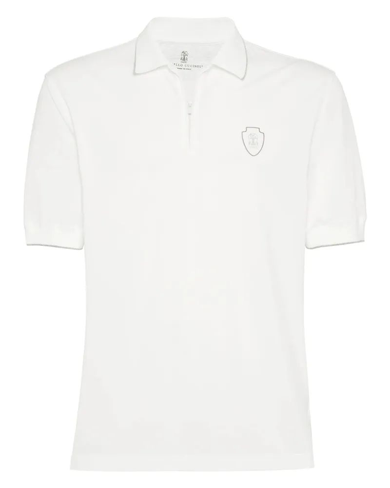 Brunello Cucinelli Cotton Logo-tennis Polo Shirt White