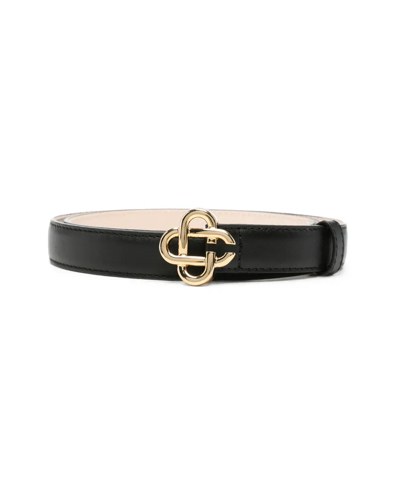 Casablanca Paris Logo-buckle Leather Belt Black
