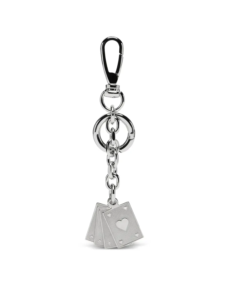 Maison Margiela Playing-cards Keyring Silver