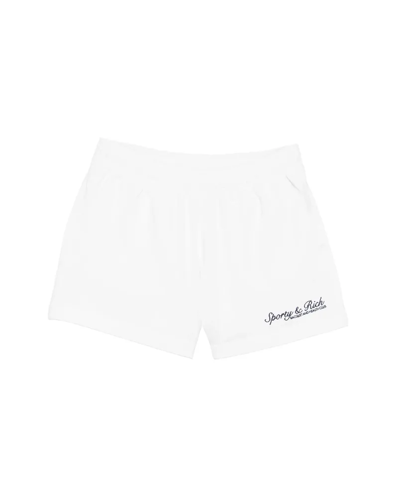 SPORTY & RICH Logo-embroidered Elasticated Shorts White