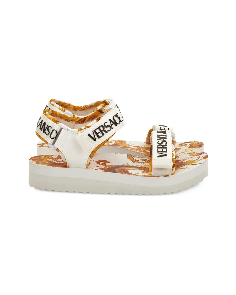 Versace Jeans Logo Strap Sandals White