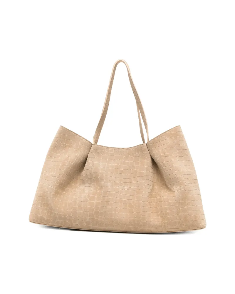 Elleme Dimple Crocodile-effect Tote Bag Neutrals