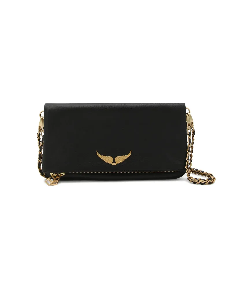 Zadig & Voltaire Rock Logo-plaque Clutch Bag Black