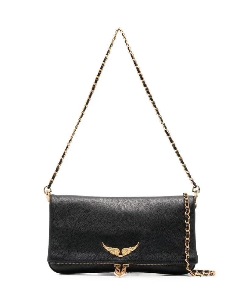Zadig & Voltaire Rock Logo-plaque Clutch Bag Black