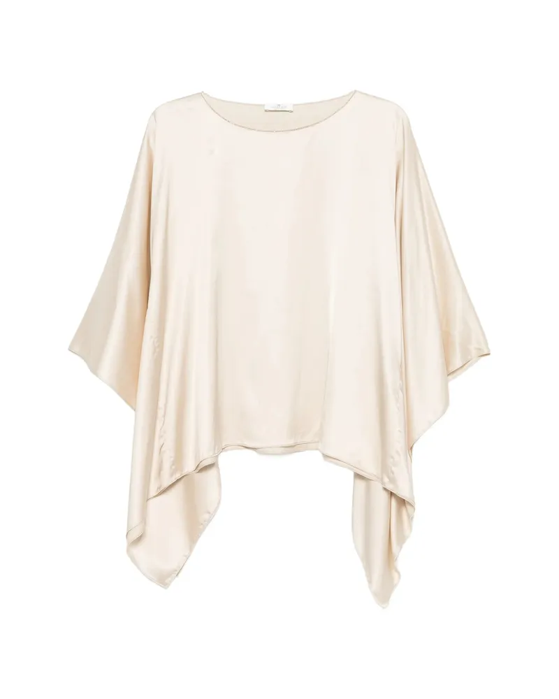 PANICALE Cashmere Draped Satin-finish Cape Neutrals