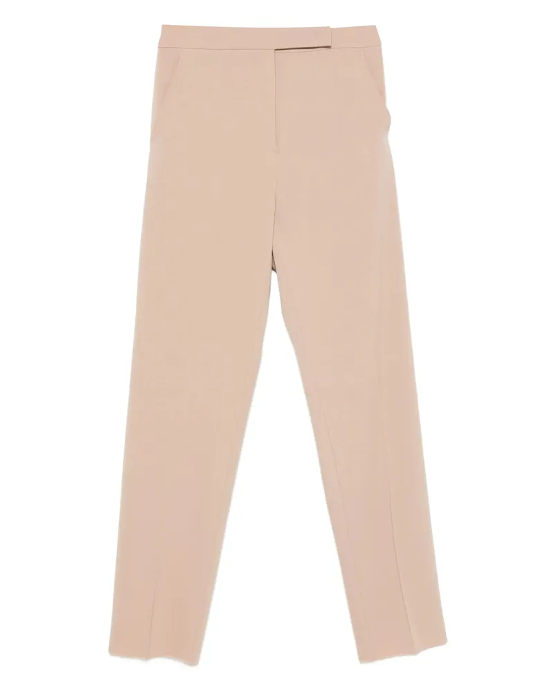 Max Mara Pocket Unfinished-hem Trousers Neutrals