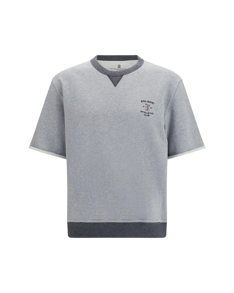 Brunello Cucinelli Logo-print Short-sleeve T-shirt Grey