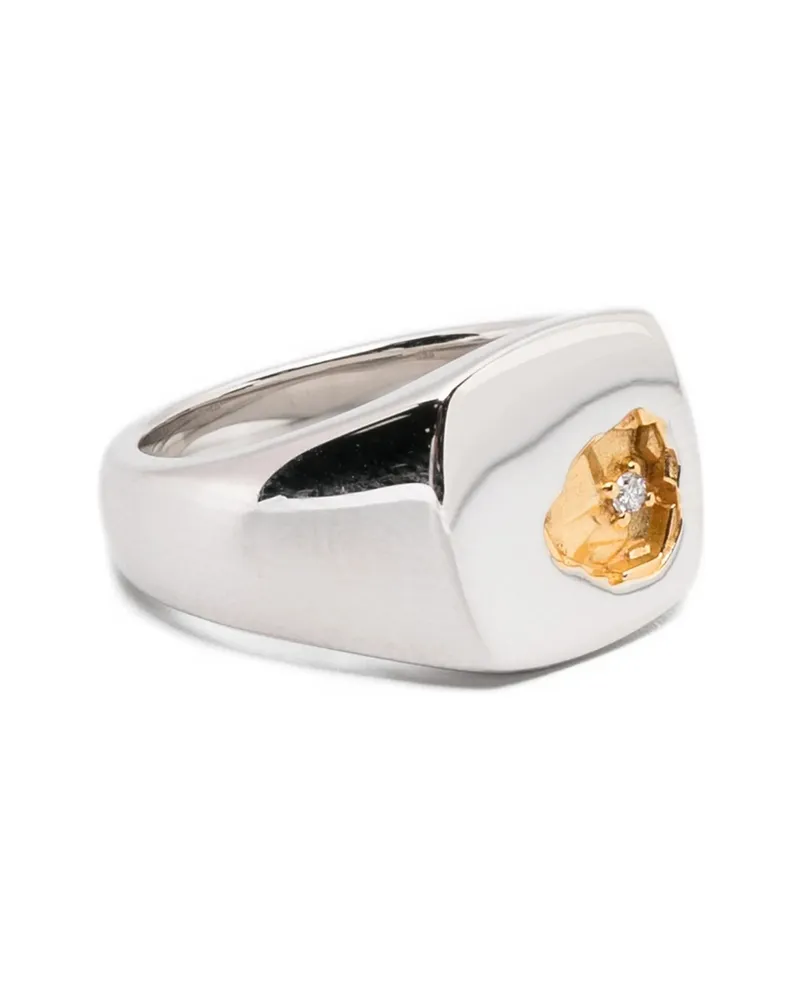 Tom Wood Small Mined Diamong Ring Silver