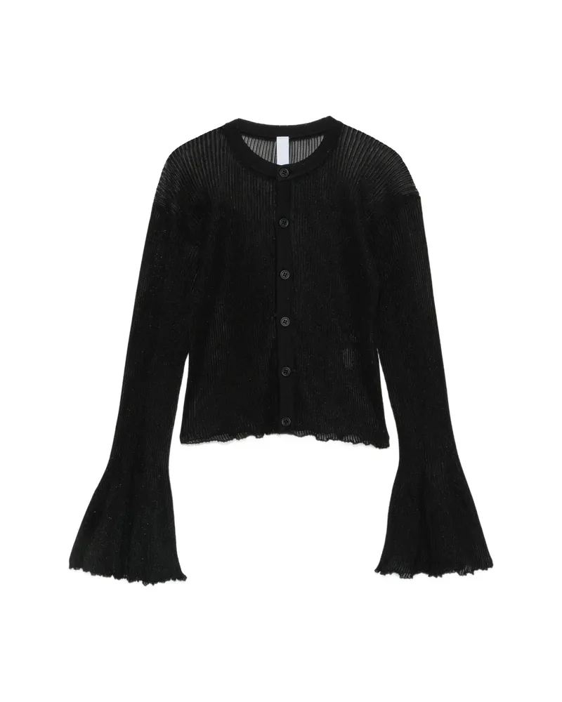 CFCL Hypha Lucent Glitter Flared-sleeve Cardigan Black
