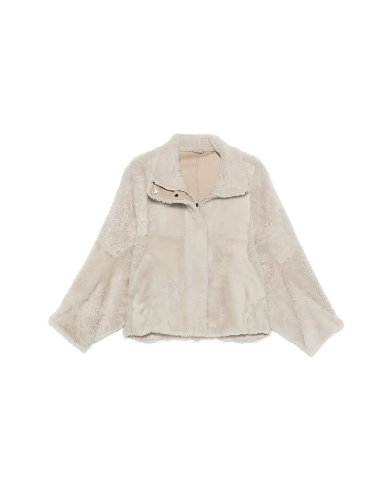 Brunello Cucinelli Shearling Jacket Grey