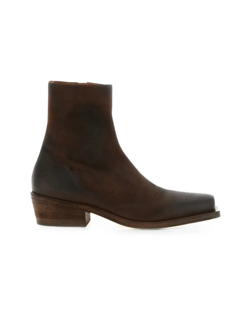 Marsèll Tex Tex Burnished-effect Ankle Boots Brown