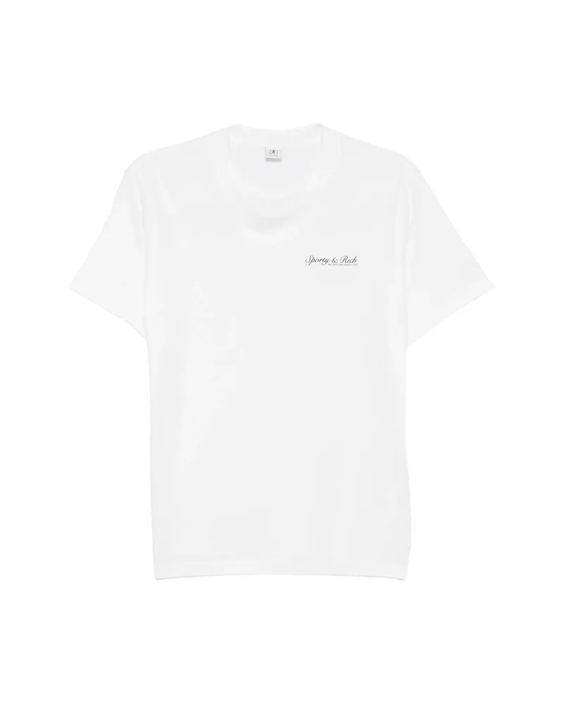 SPORTY & RICH Logo-print Crew-neck T-shirt White