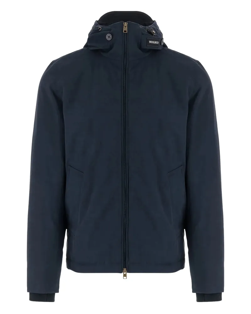Woolrich Hooded Zip-front Coat Blue