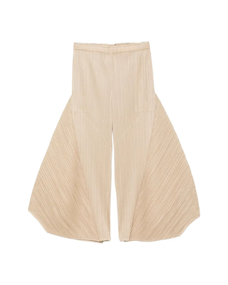 Issey Miyake Pleated Handkerchief-hem Trousers Neutrals