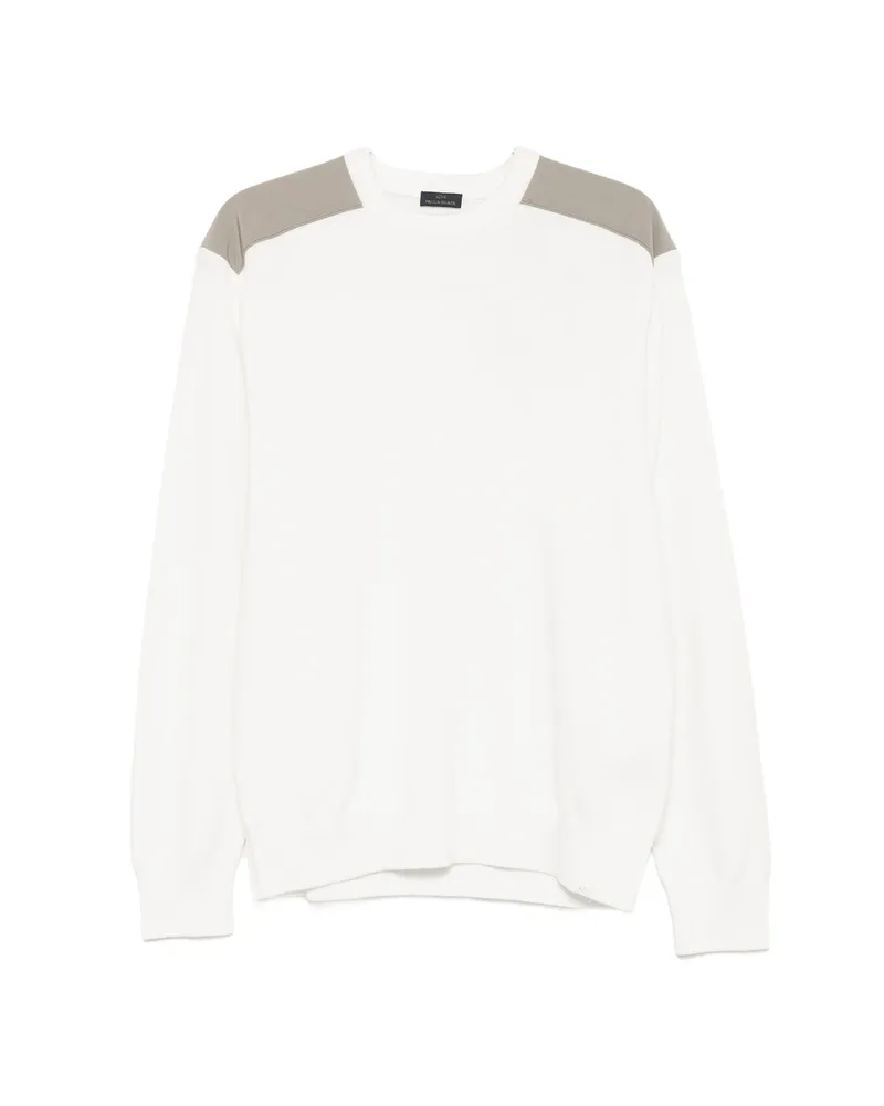 Paul & Shark Contrast-panel Crew-neck Sweater Neutrals