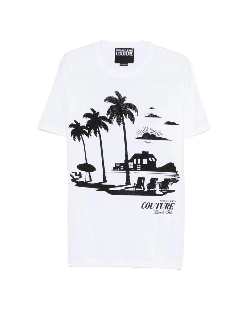 Versace Jeans Palm-graphic T-shirt White