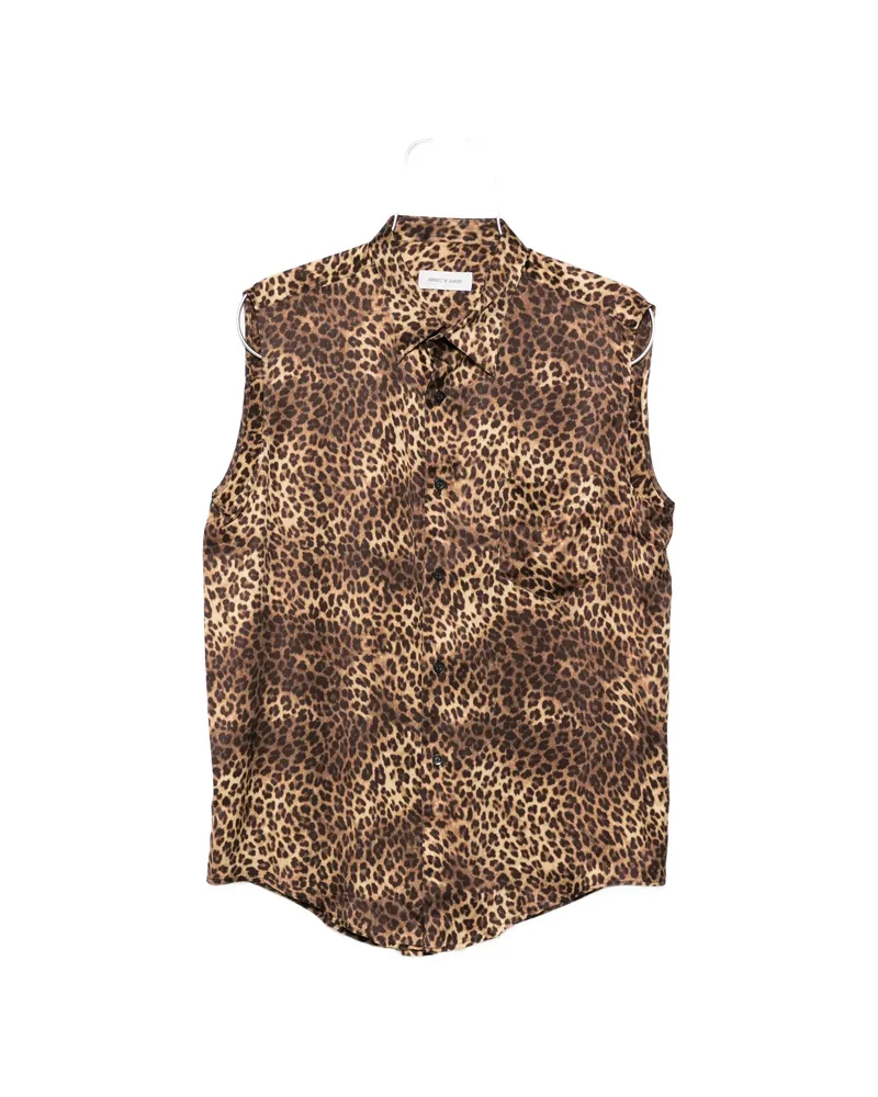 Ernest W. Baker Leopard-print Pocket Shirt Brown