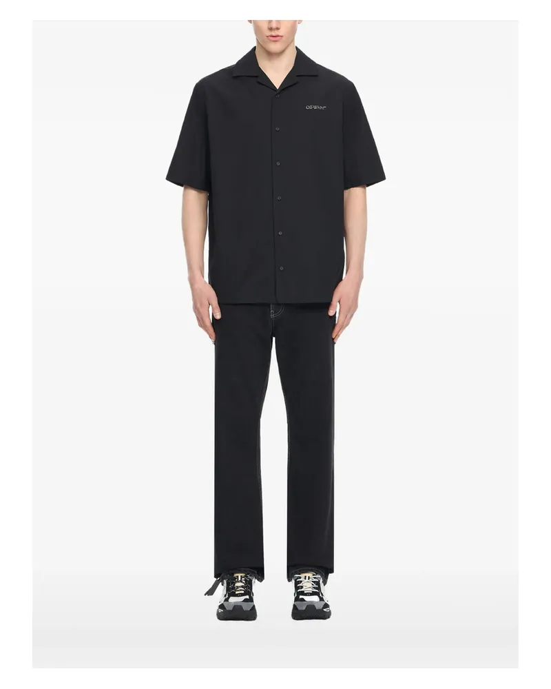 OFF-WHITE Arrow-detail Short-sleeve Shirt Black