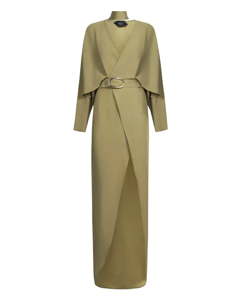 Taller Marmo Dunaway V-neck Belted Dress Green